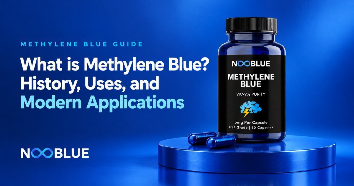 What is Methylene Blue? History, Uses, and Modern Applications – NooBlue Methylene Blue Capsules 5mg bottle