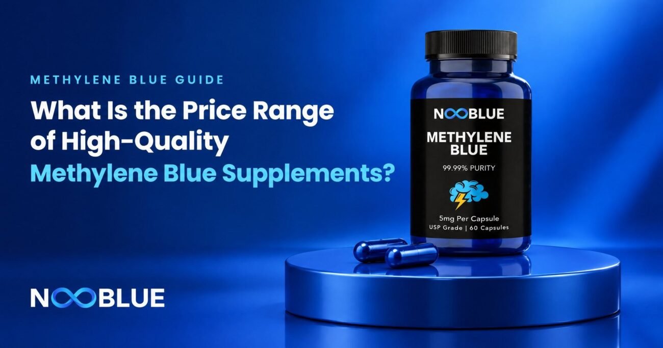What Is the Price Range of High-Quality Methylene Blue Supplements? – NooBlue Methylene Blue Capsules 5mg bottle