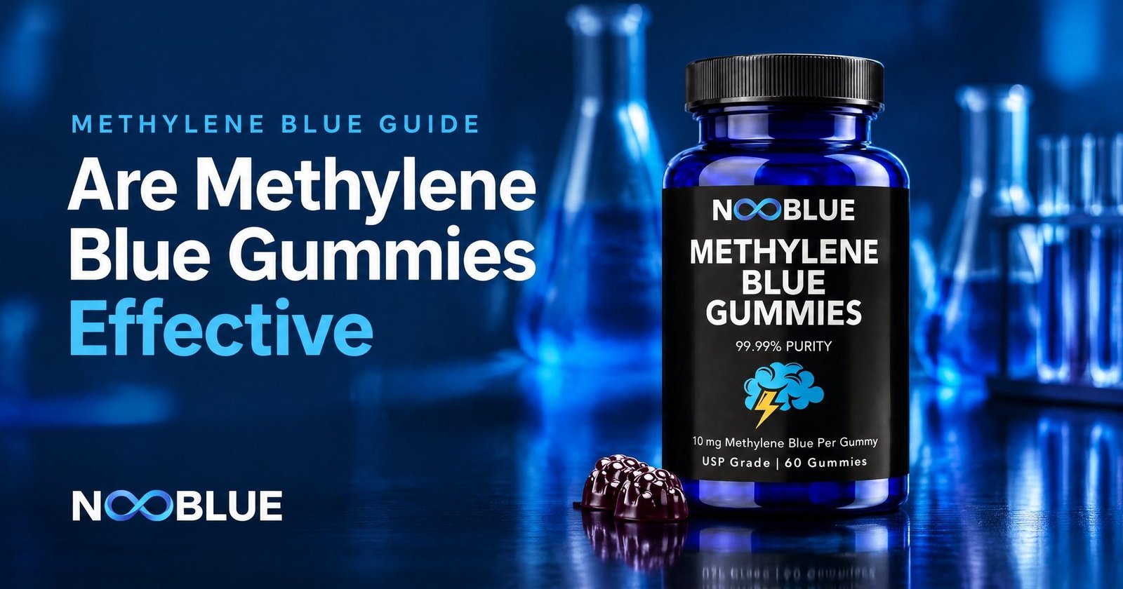 Are Methylene Blue Gummies Effective – NooBlue Methylene Blue Gummies bottle