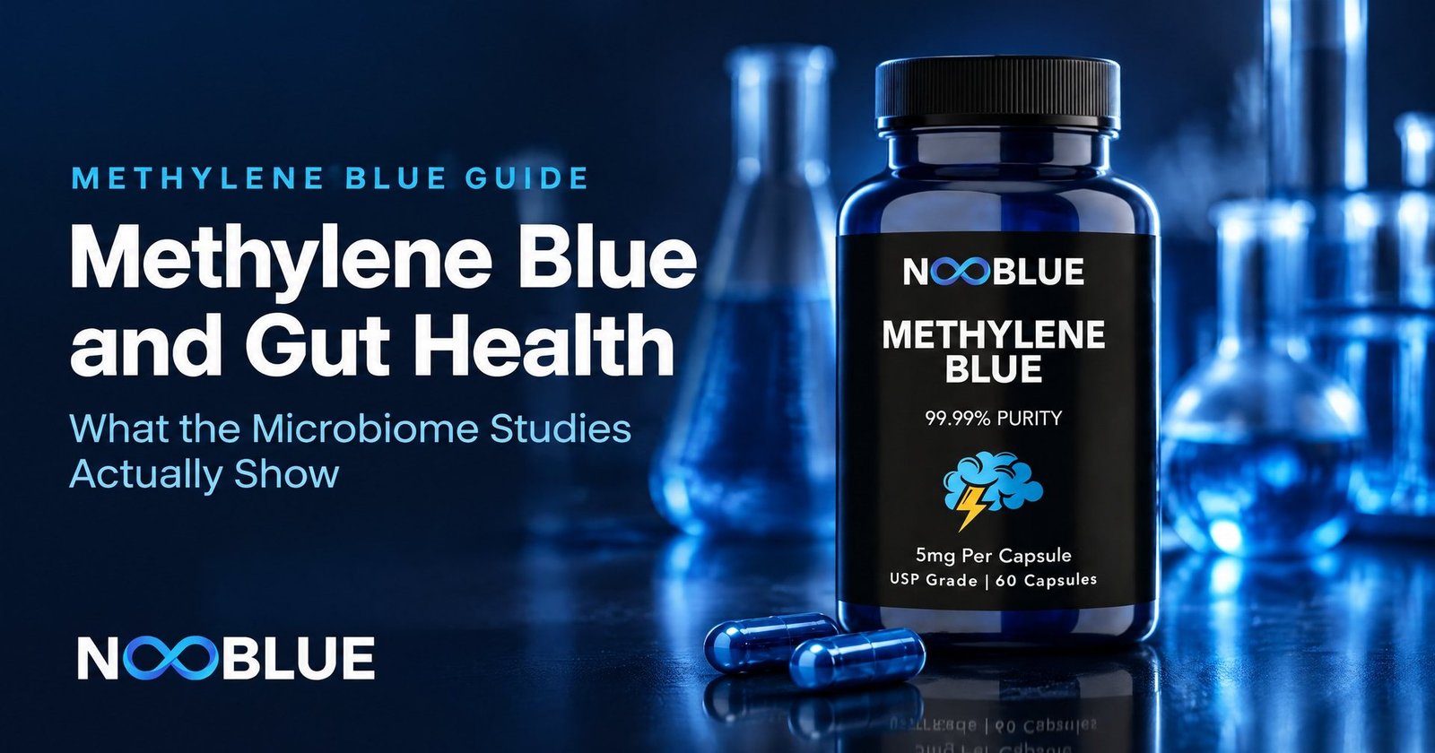 Methylene Blue and Gut Health: What the Microbiome Studies Actually Show – NooBlue Methylene Blue Capsules 5mg bottle