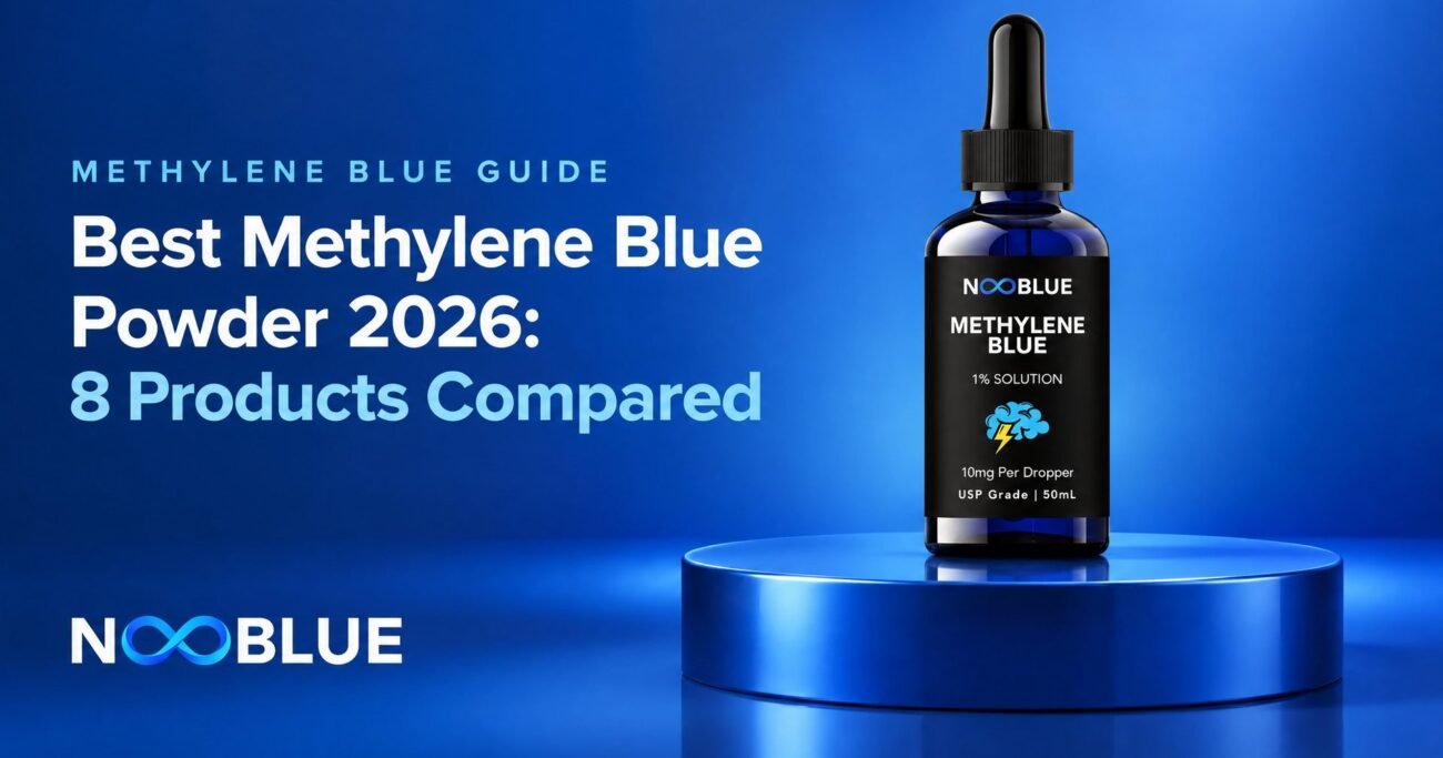 Best Methylene Blue Powder 2026: 8 Products Compared – NooBlue Methylene Blue 1% Solution dropper bottle