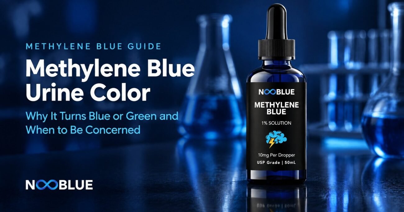 Methylene Blue Urine Color: Why It Turns Blue or Green and When to Be Concerned – NooBlue Methylene Blue 1% Solution dropper bottle