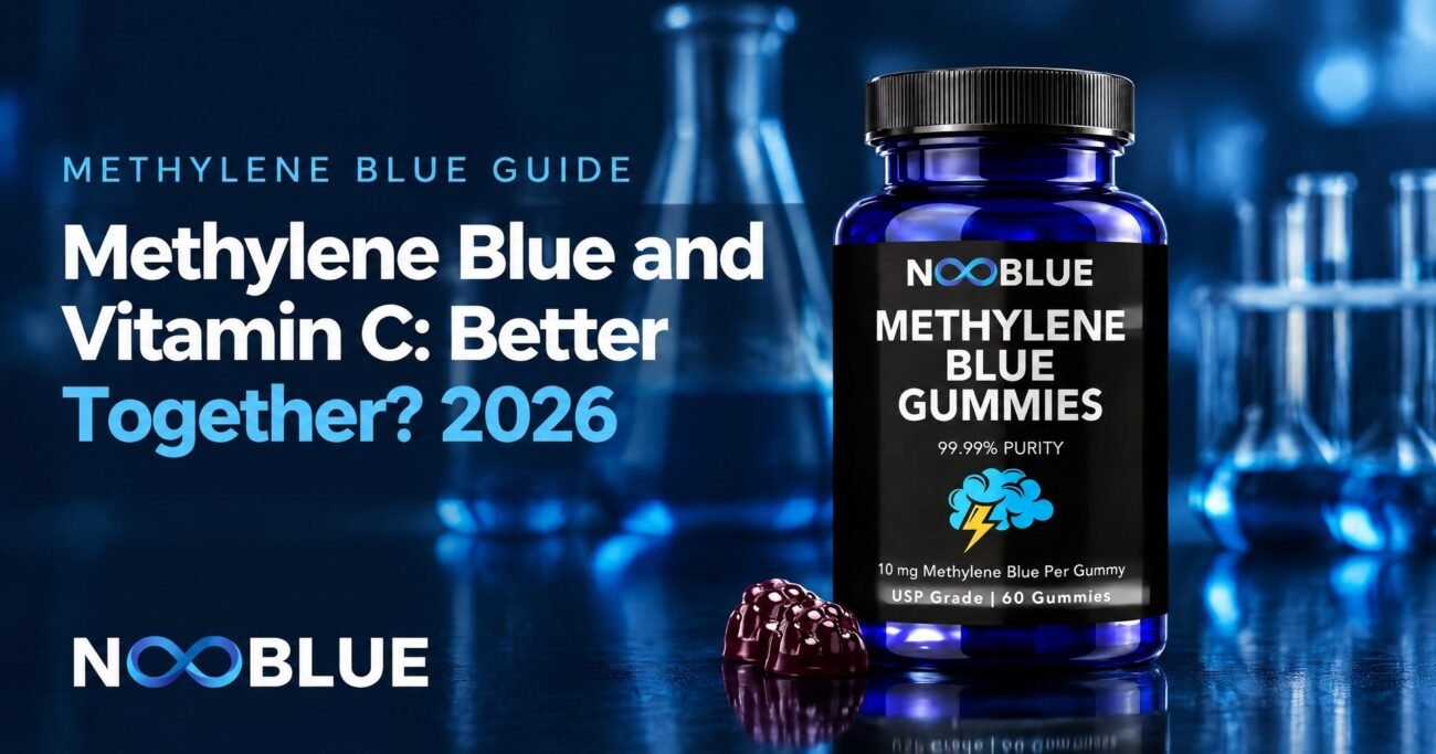 Methylene Blue and Vitamin C: Better Together? 2026 – NooBlue Methylene Blue Gummies bottle