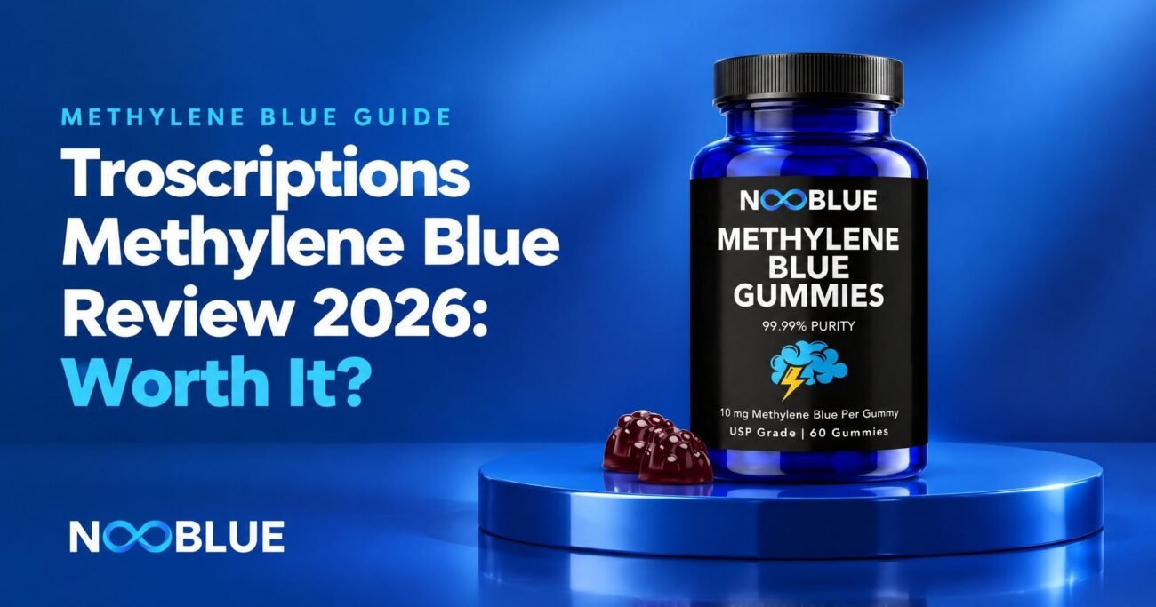 Troscriptions Methylene Blue Review 2026: Worth It? – NooBlue Methylene Blue Gummies bottle