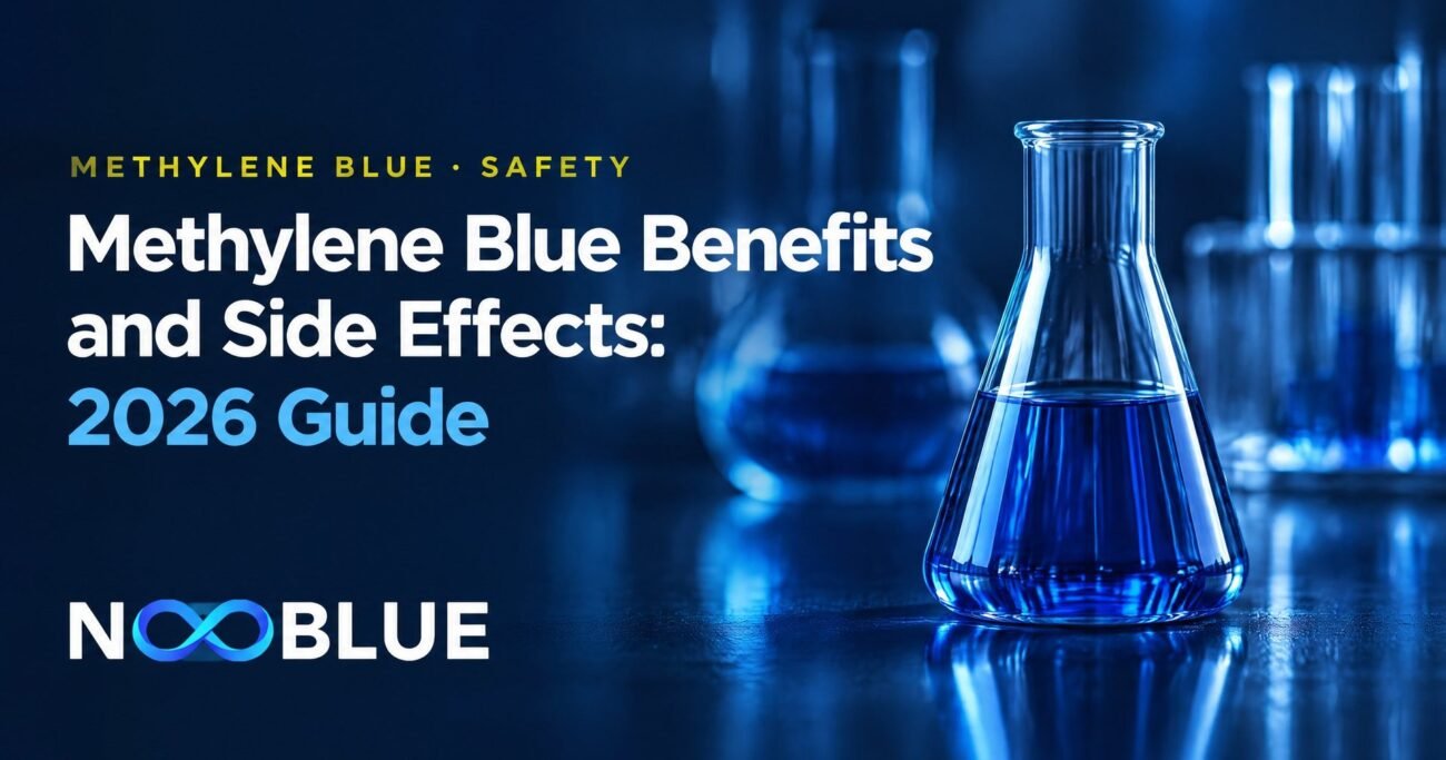 Methylene Blue Benefits and Side Effects: 2026 Guide – NooBlue methylene blue safety guide with laboratory glassware