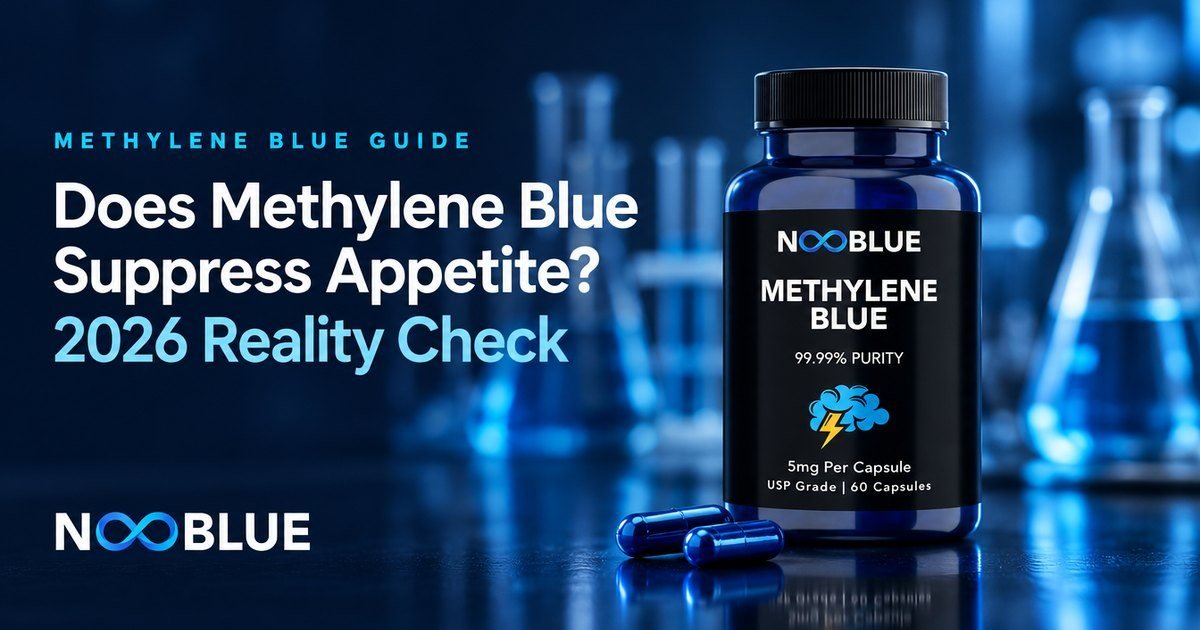 Does Methylene Blue Suppress Appetite? 2026 Reality Check – NooBlue Methylene Blue Capsules 5mg bottle