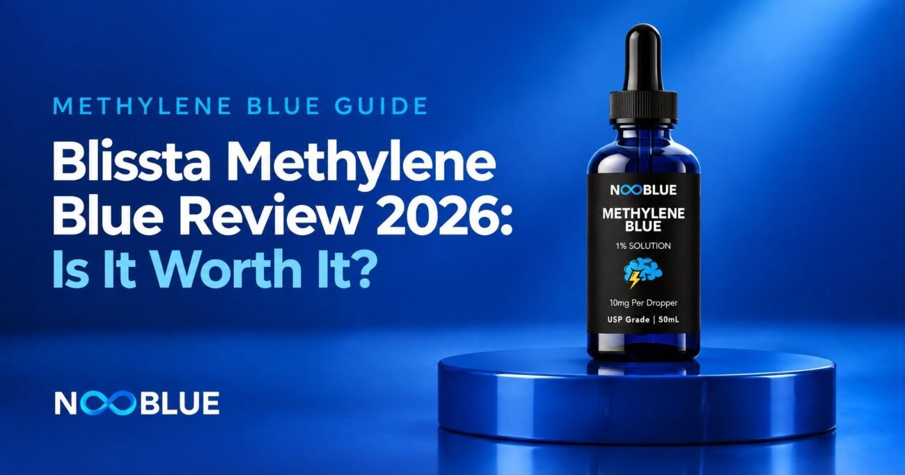 Blissta Methylene Blue Review 2026: Is It Worth It? – NooBlue Methylene Blue 1% Solution dropper bottle