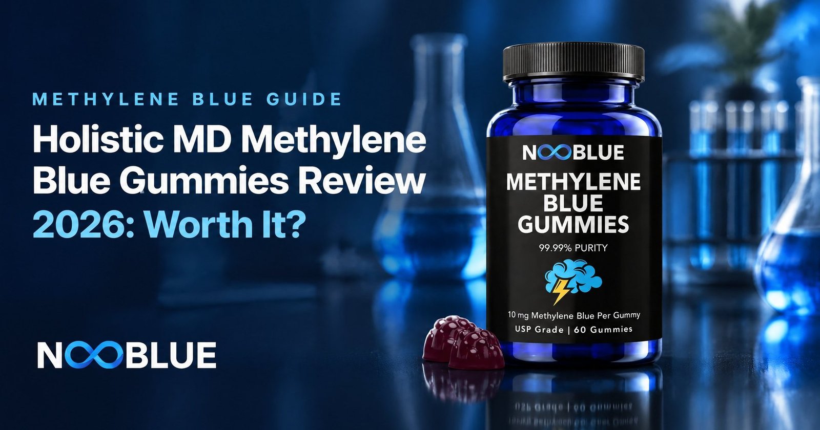 Holistic MD Methylene Blue Gummies Review 2026: Worth It? – NooBlue Methylene Blue Gummies bottle