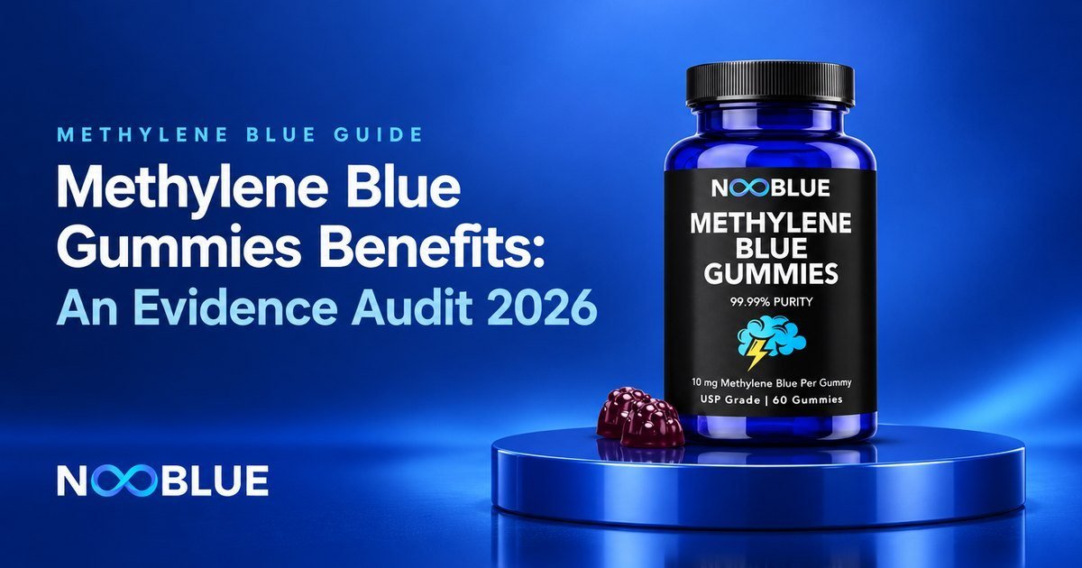 Methylene Blue Gummies Benefits: An Evidence Audit 2026 – NooBlue Methylene Blue Gummies bottle