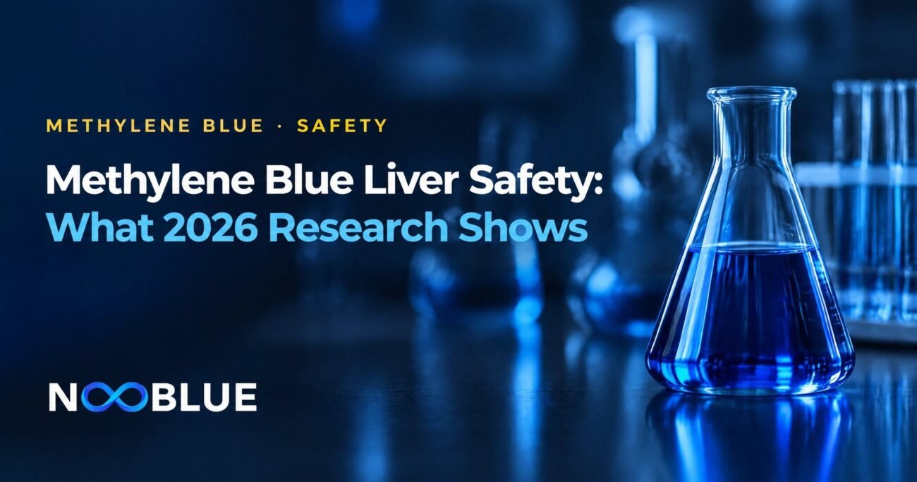 Methylene Blue Liver Safety: What 2026 Research Shows – NooBlue methylene blue safety guide with laboratory glassware