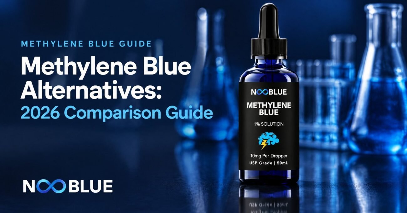 Methylene Blue Alternatives: 2026 Comparison Guide – NooBlue Methylene Blue 1% Solution dropper bottle