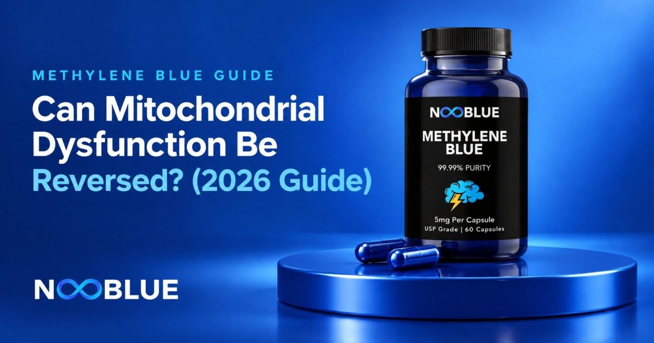 Can Mitochondrial Dysfunction Be Reversed? (2026 Guide) – NooBlue Methylene Blue Capsules 5mg bottle