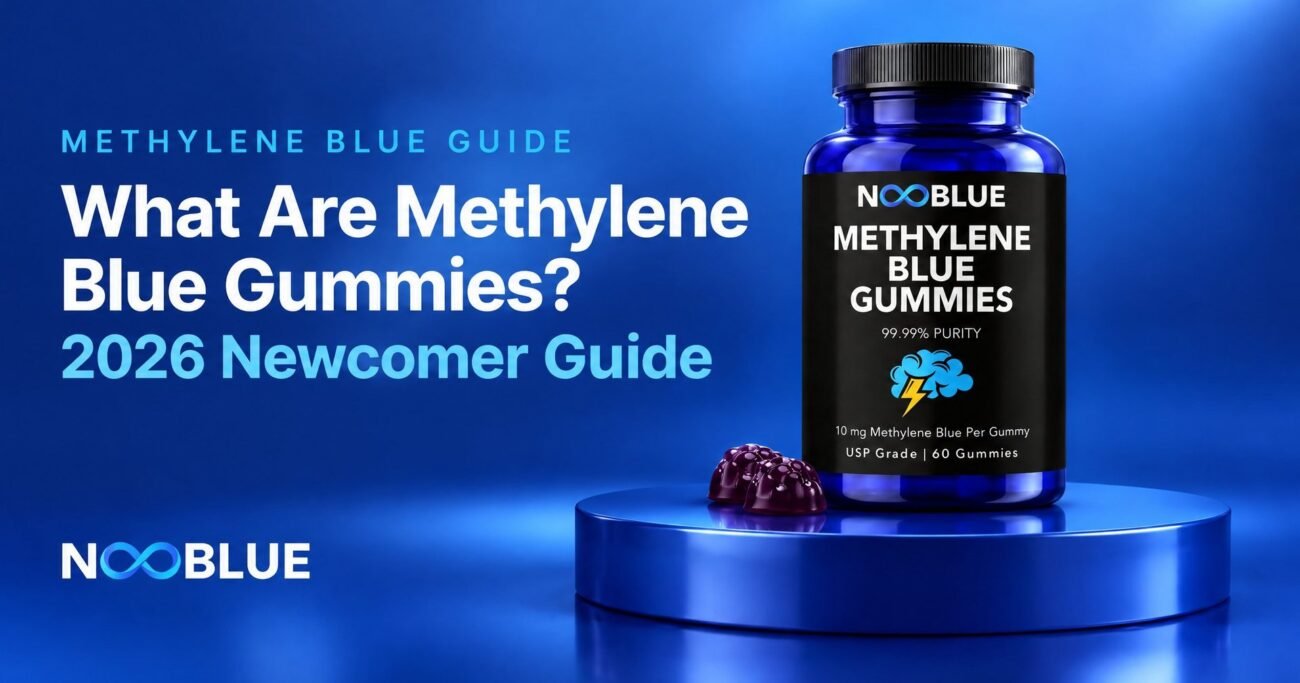 What Are Methylene Blue Gummies? 2026 Newcomer Guide – NooBlue Methylene Blue Gummies bottle